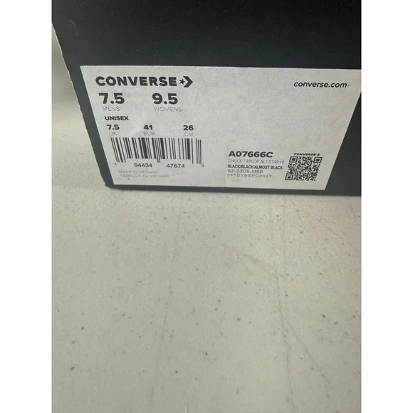 Converse Chuck Taylor All Star Black/Black Canvas High-Top Shoes Men's Size 7.5 - Picture 2 of 8